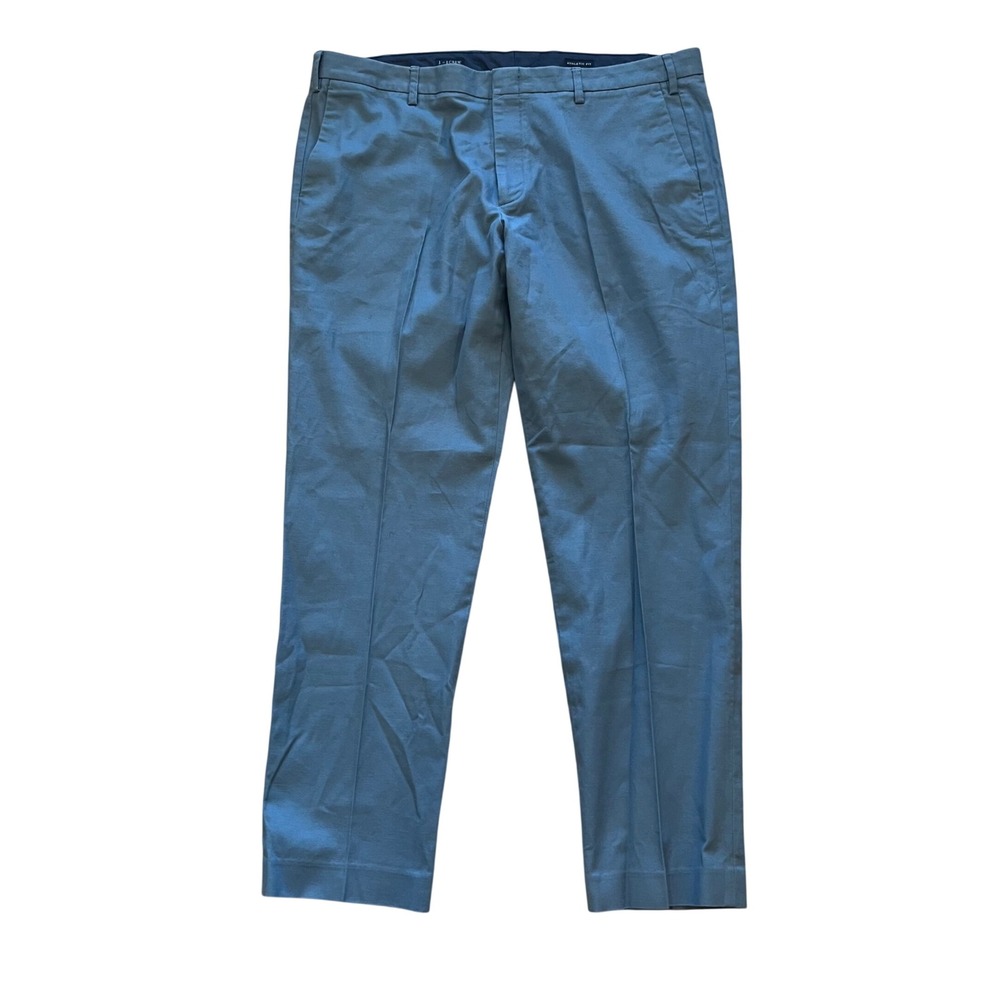 J.Crew‎ Athletic Fit Chinos Mens 38x32 Blue Gray Textured Cotton Pants